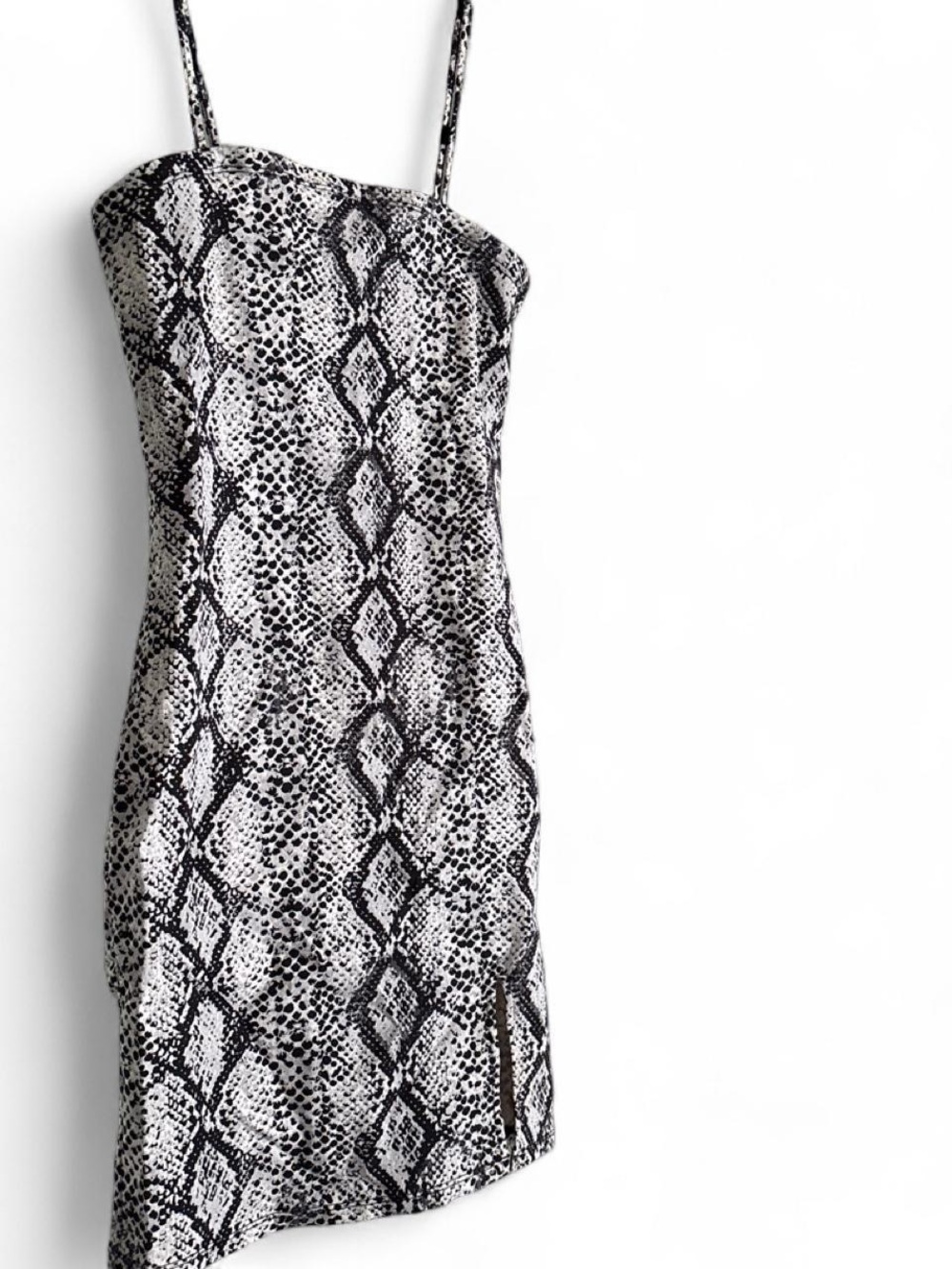 Garage Snake Print Spaghetti Strap Dress - Black & White